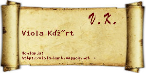 Viola Kürt névjegykártya